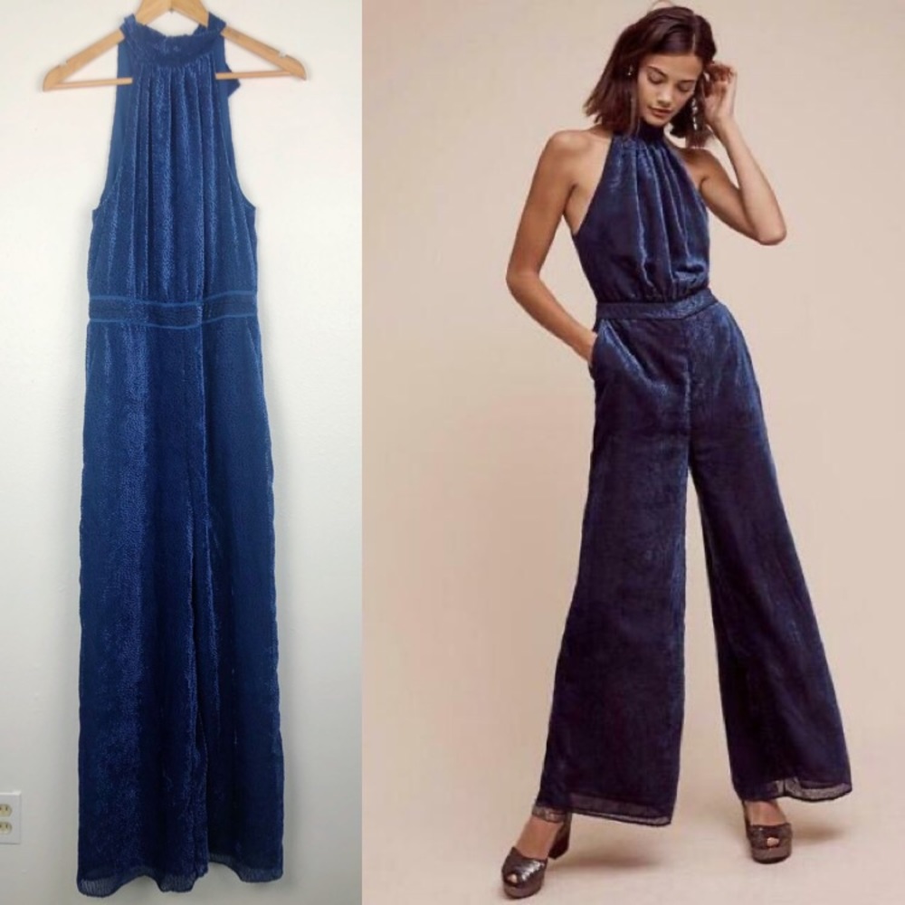 Anthro • Elevenses Velvet Nova Jumpsuit